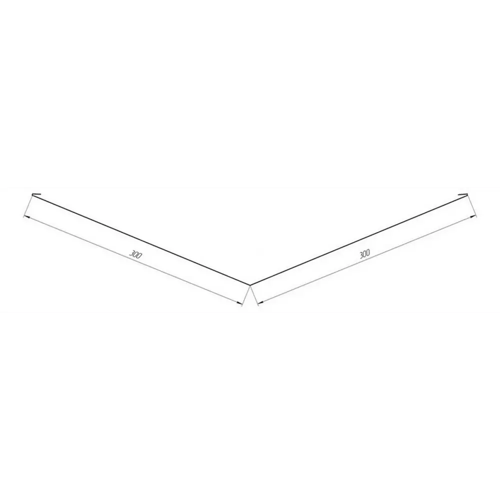 Ендова нижняя 300x300 мм 2 м оцинкованная 0.4 мм ТАВРОС STLM-2062177 - Вид №3