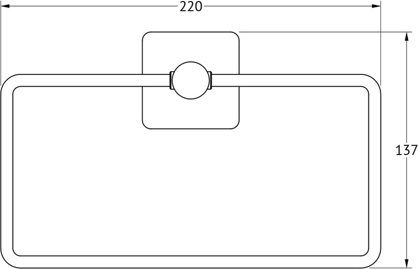 AVA 015 Держатель полотенца прямоугольный ELLUX Avantgarde - Вид №1