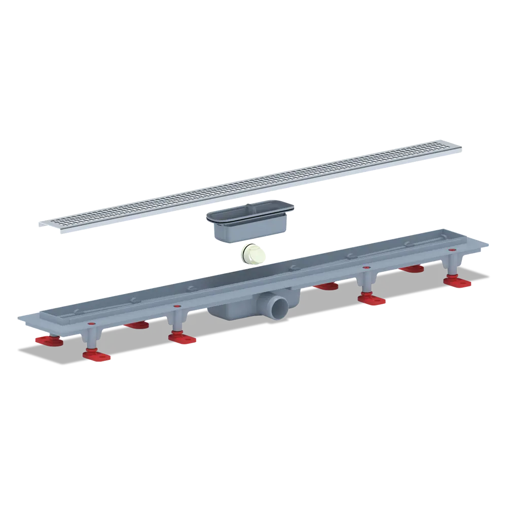 Трап для душа Equation комбинированный затвор 850x62 мм пластик цвет серый/серебристый STLM-2190977 - Вид №1