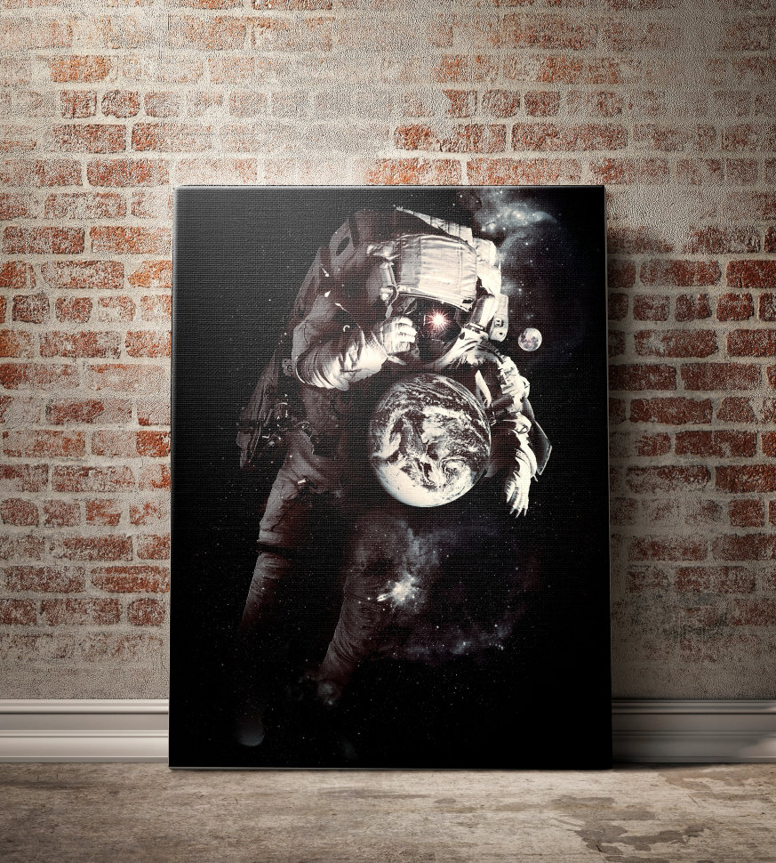 Картина с покрытием объемным гелем 100х80 см Spaceman by Nicebleed ICON DESIGNE  096860 Белый;серый;черный  - Вид №1