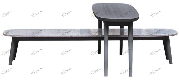 Gervasoni Овальный журнальный столик из мрамора и дерева Brick sun-id-1499904