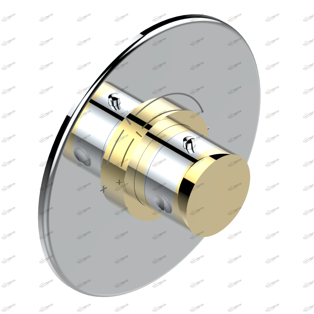 G5B-5100BR Ручка регулировки с круглой накладкой для термостата THG, арт.5100A 1/2" и 5200A 3/4" (термостаты см. на стр. 451) Thg-paris Nano с рукоятками Хром/золото G5B 5100BR CAT.A