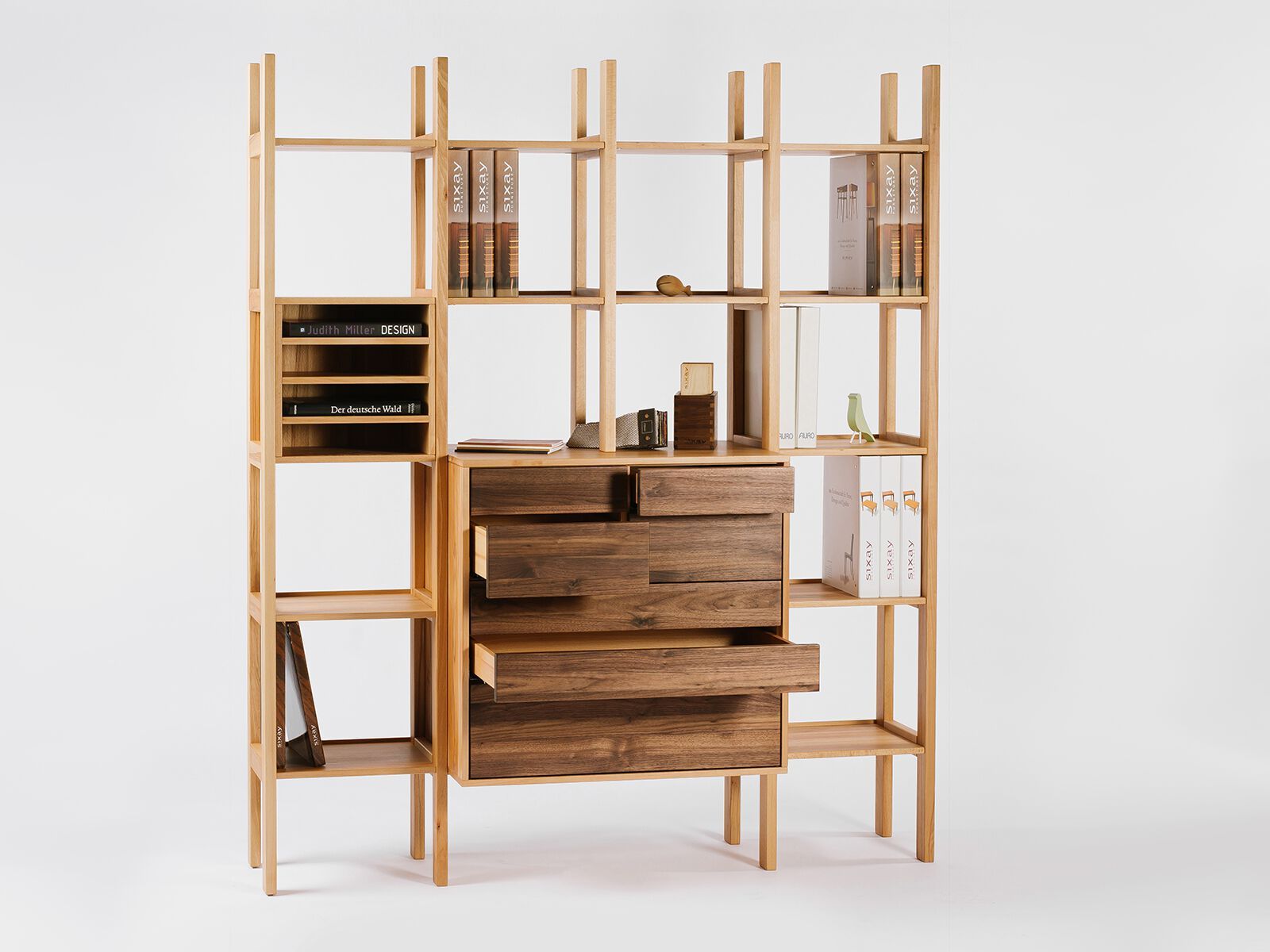 Секционный книжный шкаф из массива дерева sixay furniture OFFISIX Shelf System ARCH-00094591 - Вид №1