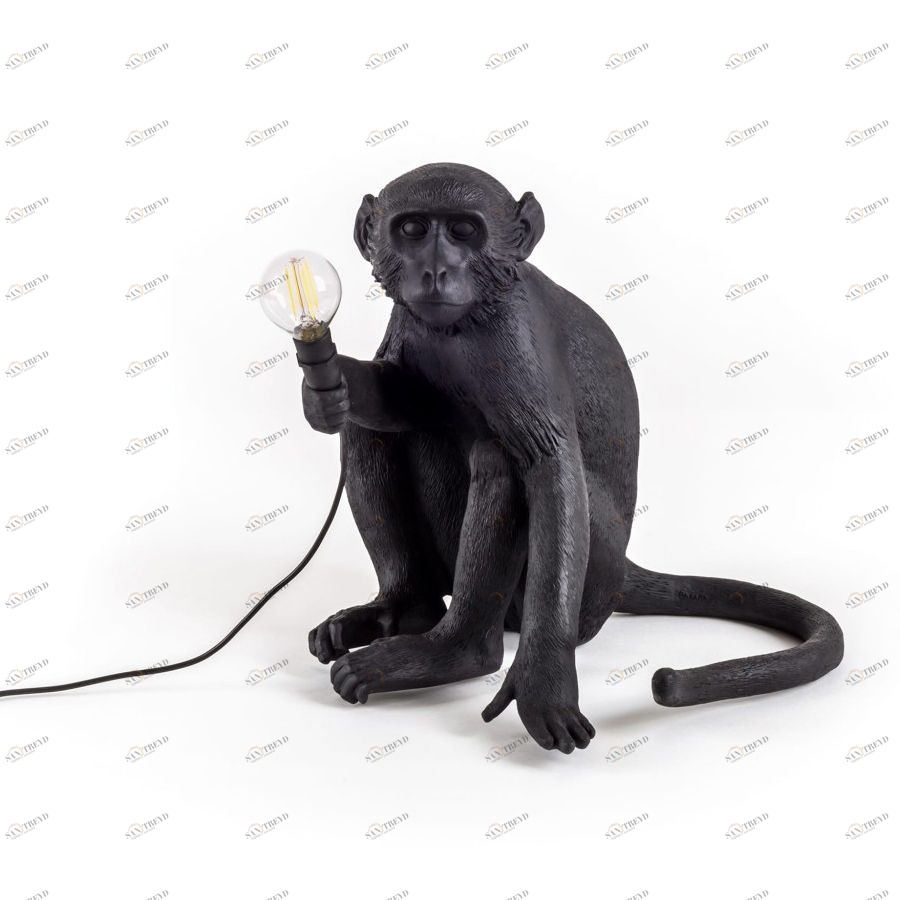 Светильник Monkey Lamp Sitting, черный Seletti 14922