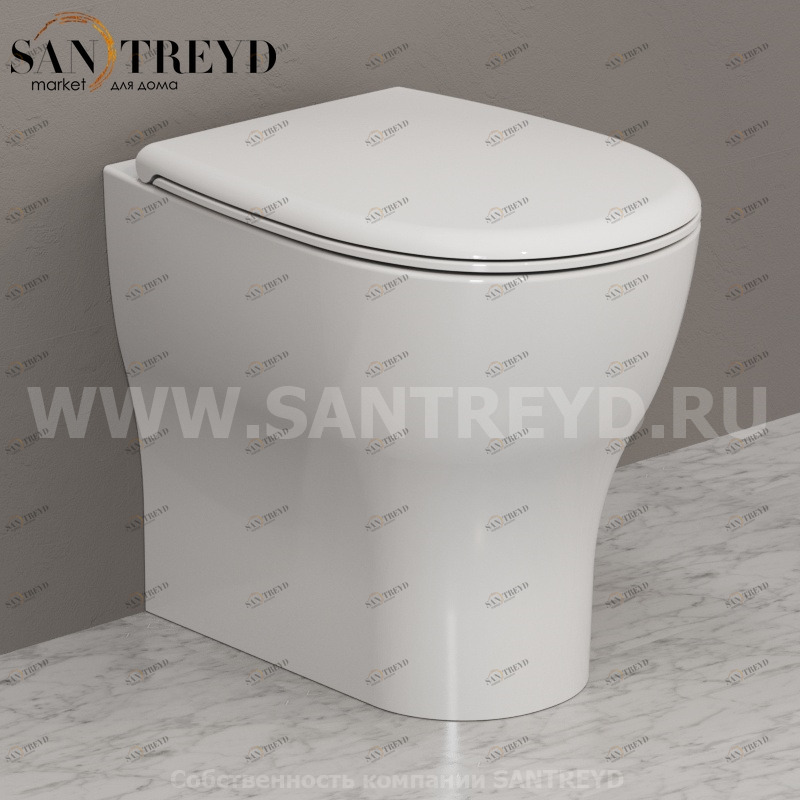 GR003BI Приставной унитаз напольный Белый Ceramica Globo GRACE Италия