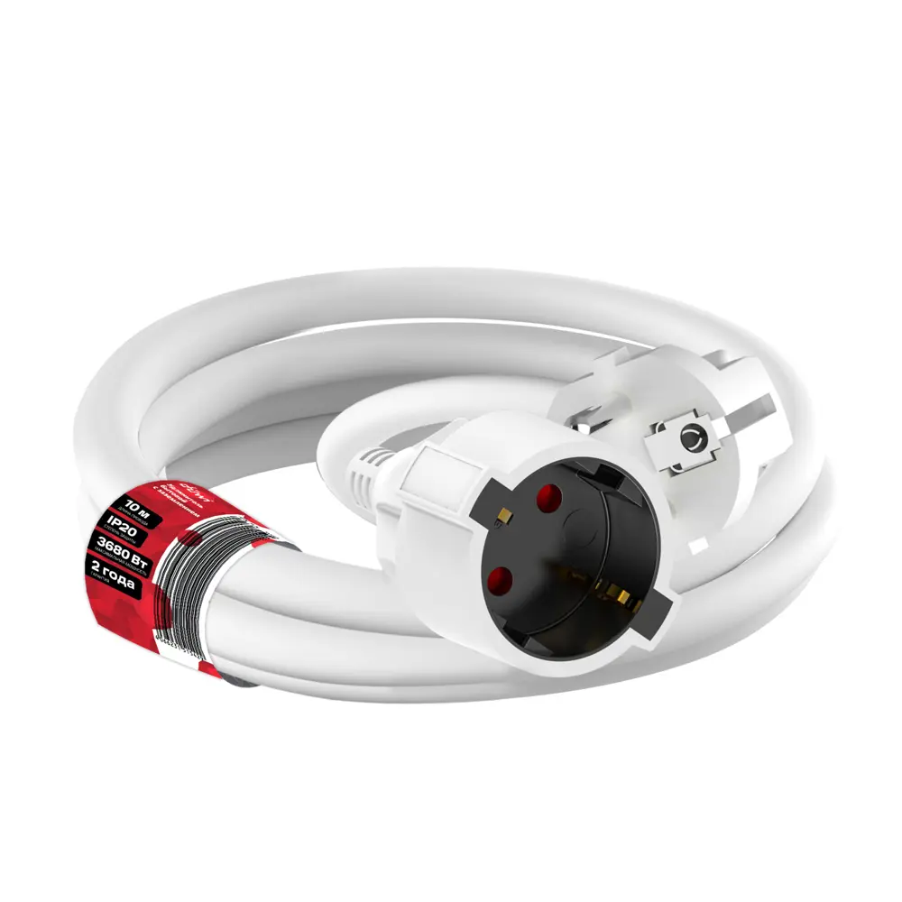 Удлинитель бытовой Duwi 3x1.5 10 1 розетка с заземлением 3680 Вт цвет белый STLM-2068815