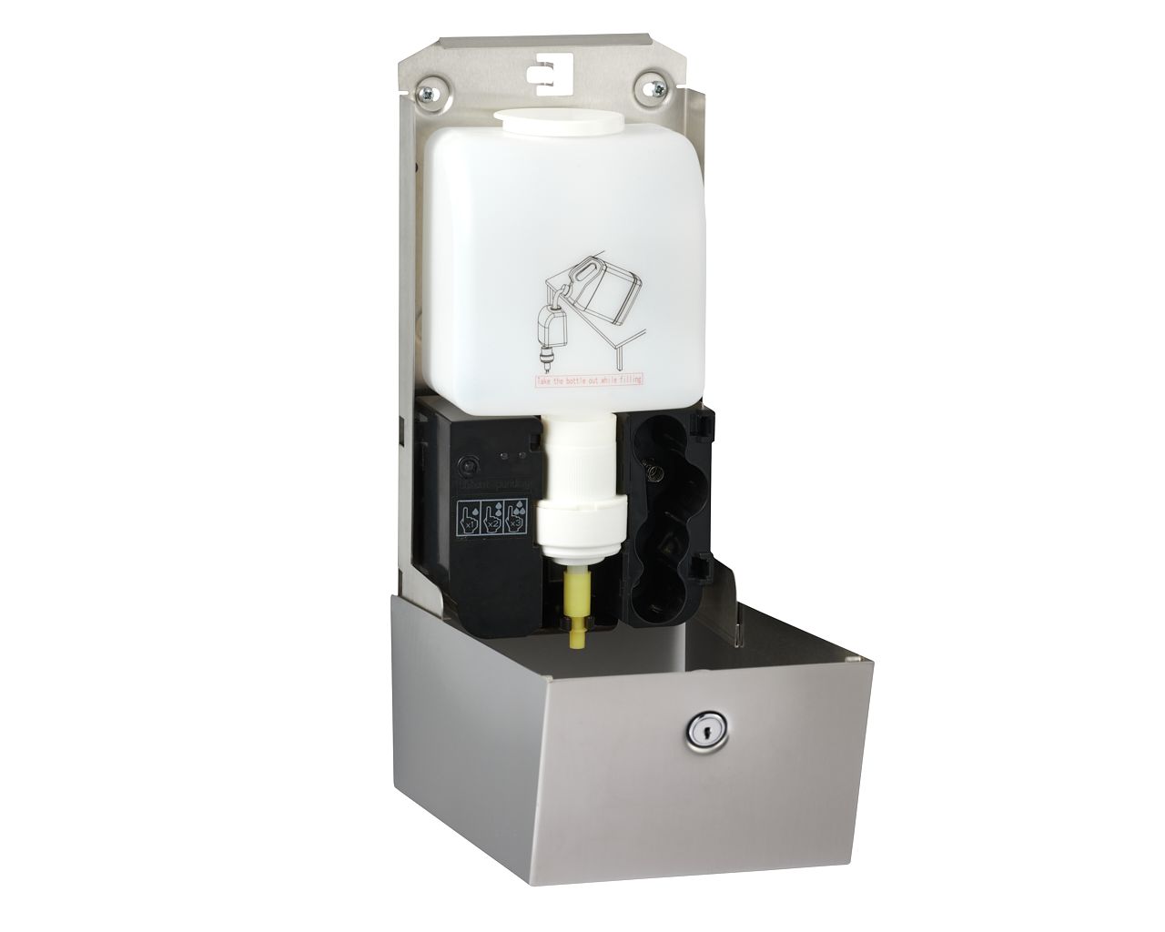 DSM575 Бесконтактный автоматический дозатор жидкого мыла STELLA AUTOMATIC Anti-FingerPrint, емкость бака 1000 мл, матовая сталь с покрытием AFP Merida  - Вид №4