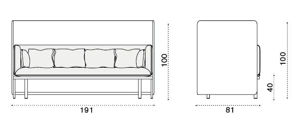 3-местный садовый диван с высокой спинкой Ethimo Esedra ARCH-00042722 - Вид №6