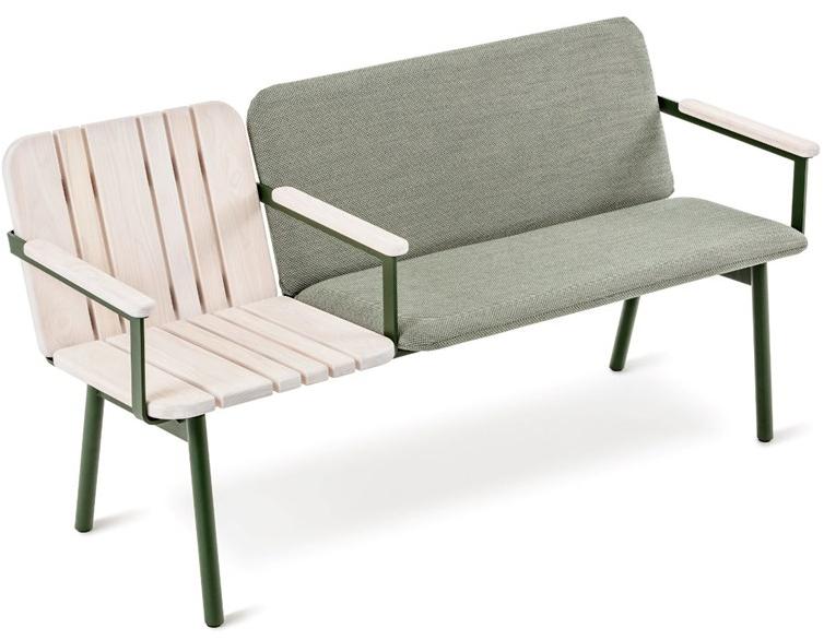 Nola Industrier Скамья из стали и дерева со спинкой  U20-10  - Вид №1