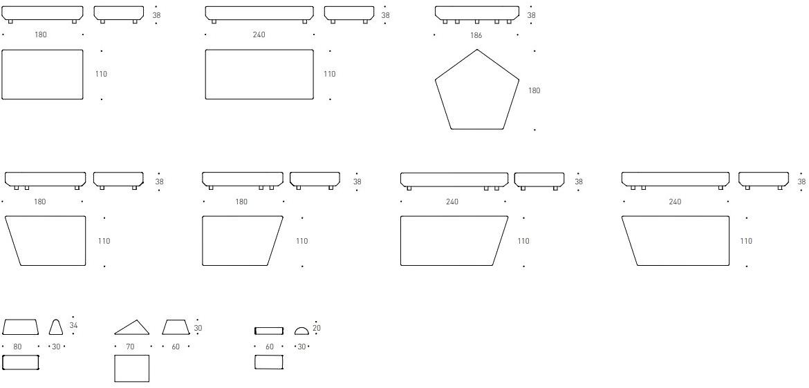 Varaschin Секционный модульный диван из ткани Bento 239 - Вид №16