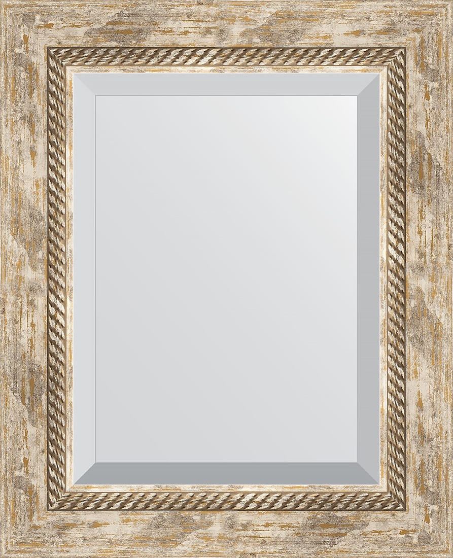 BY 3355 Зеркало с фацетом в багетной раме - прованс с плетением 70 mm EVOFORM Exclusive