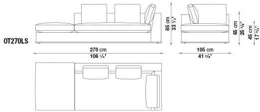 Maxalto Мягкая кушетка из ткани Otium sun-id-1485714 - Вид №2