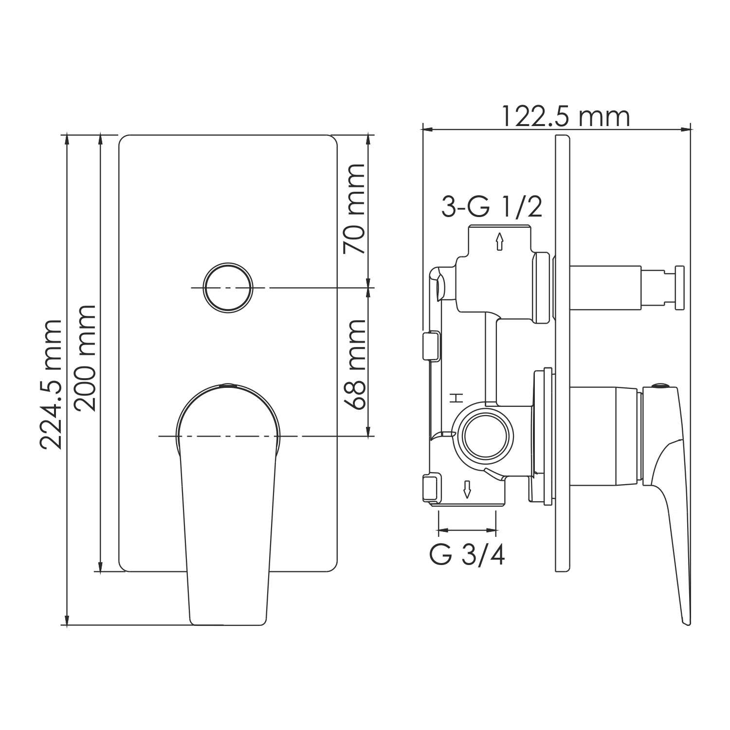 6661 Glan Смеситель для ванны и душа WasserKRAFT Glan 6600  - Вид №2