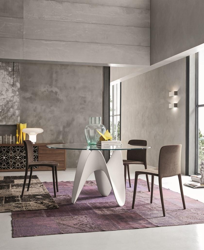 Tonin Casa Круглый стол из закаленного стекла с основанием из tecnoril®  T8071  - Вид №1