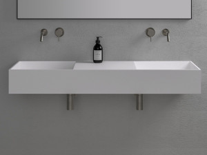 Прямоугольный двойной подвесной умывальник из смолы