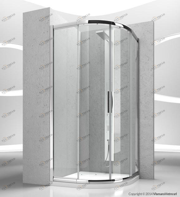 VISMARAVETRO Полукруглый угловой душ из хрусталя с раздвижной дверцей 7000 sun-id-1404520