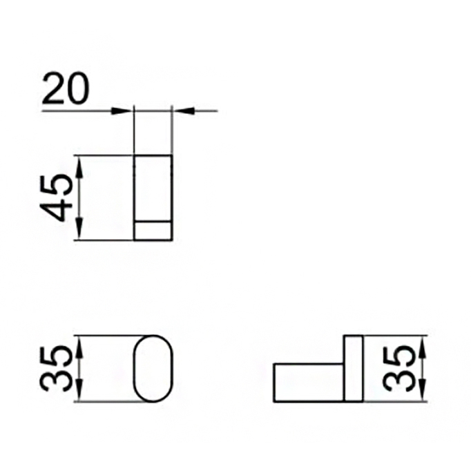 LV500401560 Крючок одинарный Webert Living - Вид №1