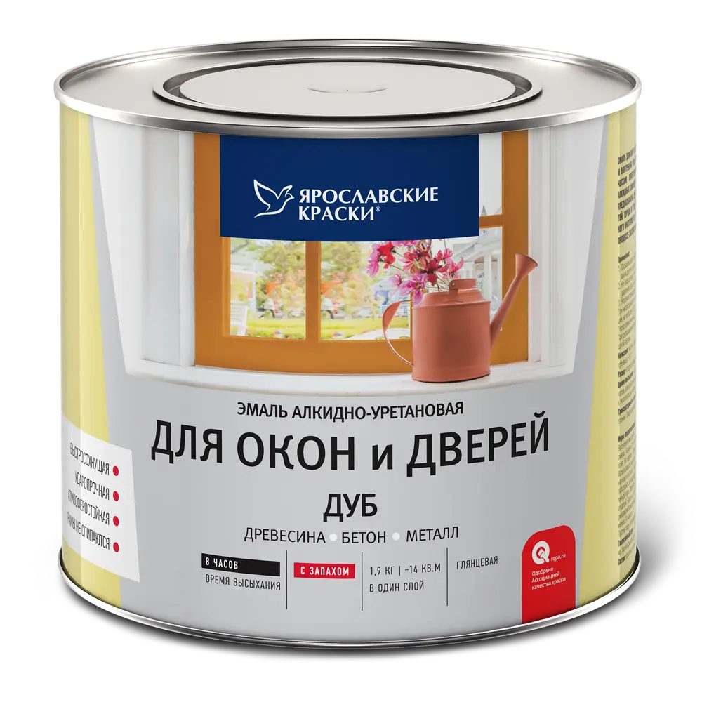 Эмаль для окон и дверей цвет дуб 1.9 кг ЯРОСЛАВСКИЕ КРАСКИ STLM-2139895