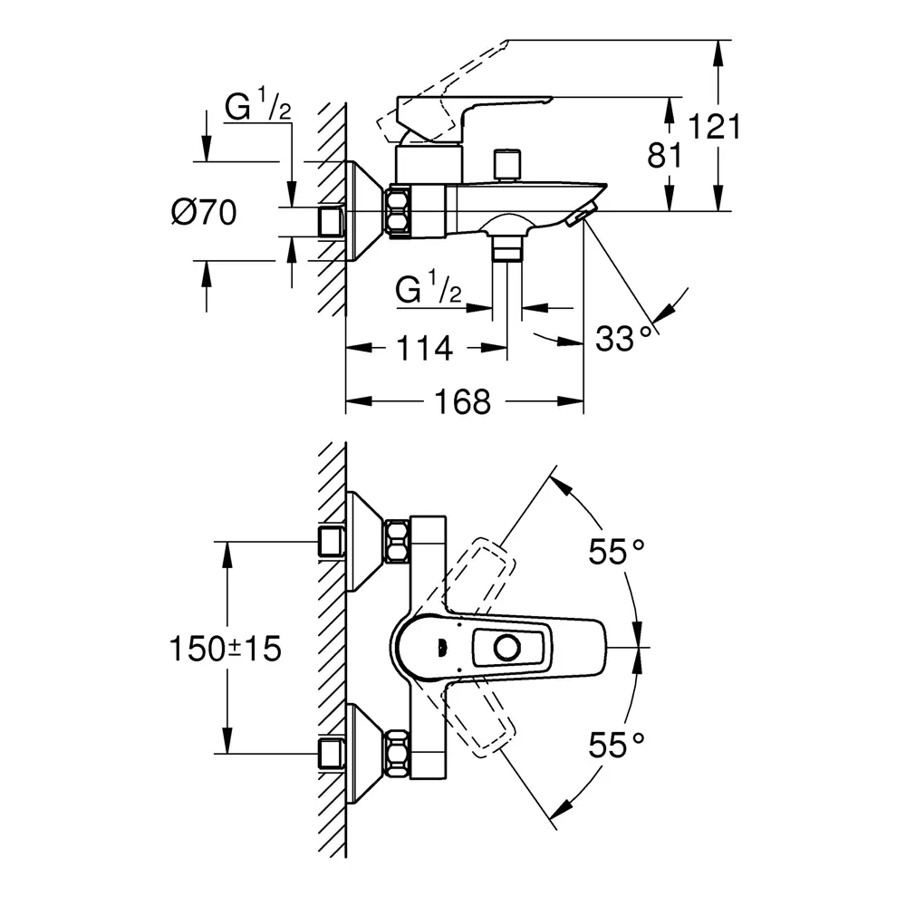 Смеситель для ванны Grohe Start Loop однорычажный цвет хром 84329765 STLM-2193898 - Вид №6