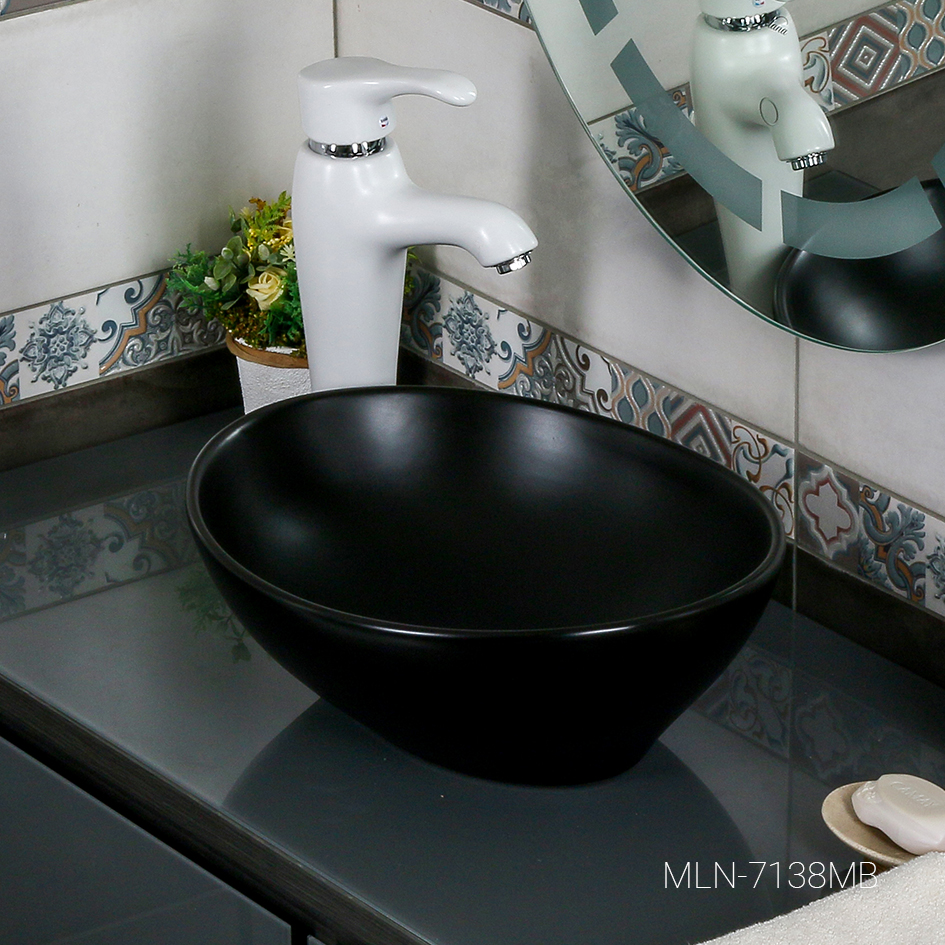 Накладная раковина melana mln-7138mb (матовая черная) 7138MB-805 - Вид №2