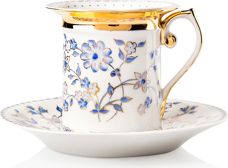 10617329 Мануфактуры Гарднеръ в Вербилках Чашка кофейная с блюдцем "Гарднеровская" "Симфония" Фарфор, Керамика 