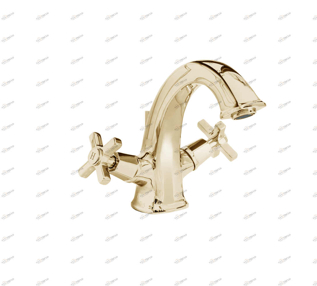 Gentry Home Смеситель для раковины на 3 отверстия Chopin White Incalux GH100352 