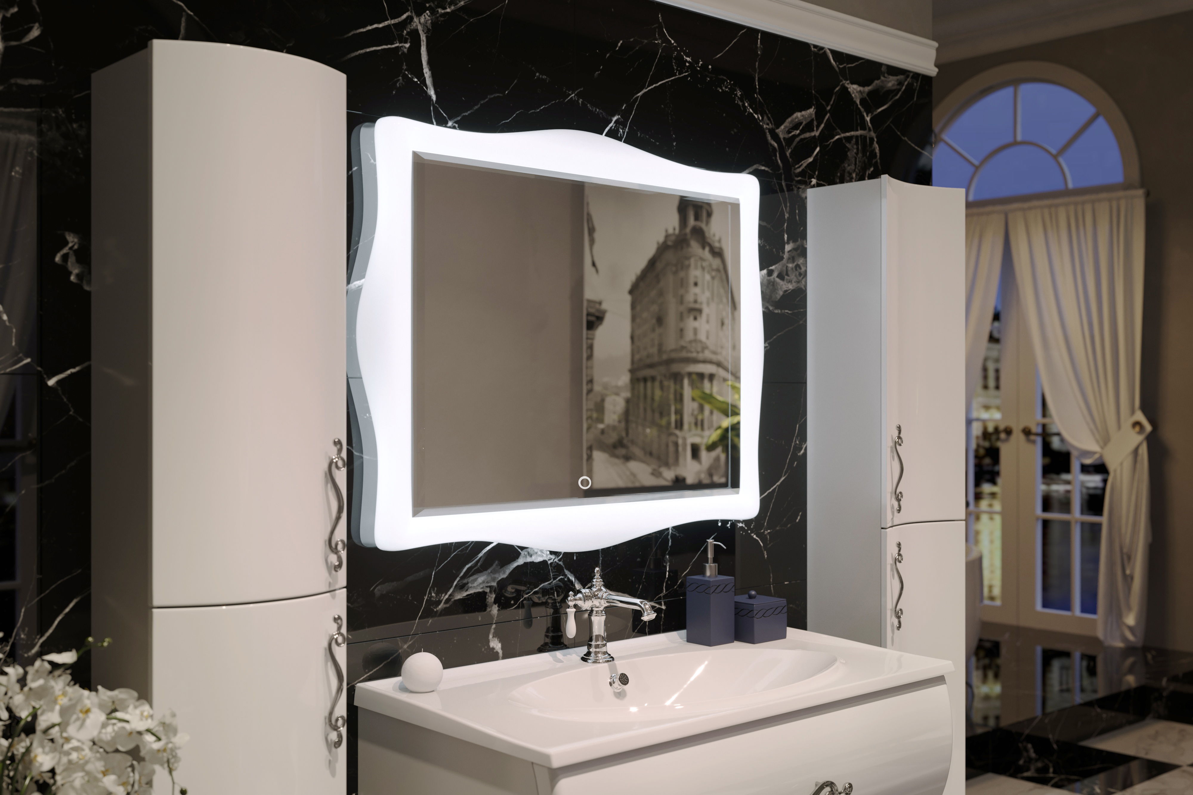 У52810 Шкаф - Пенал Amethyst 30П, 2д, White, выпуклый 1 Marka Amethyst  - Вид №1