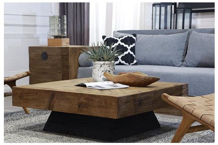 Arrediorg.it® Низкий квадратный журнальный столик из массива дерева Woodside Ah702-1 table  - Вид №1