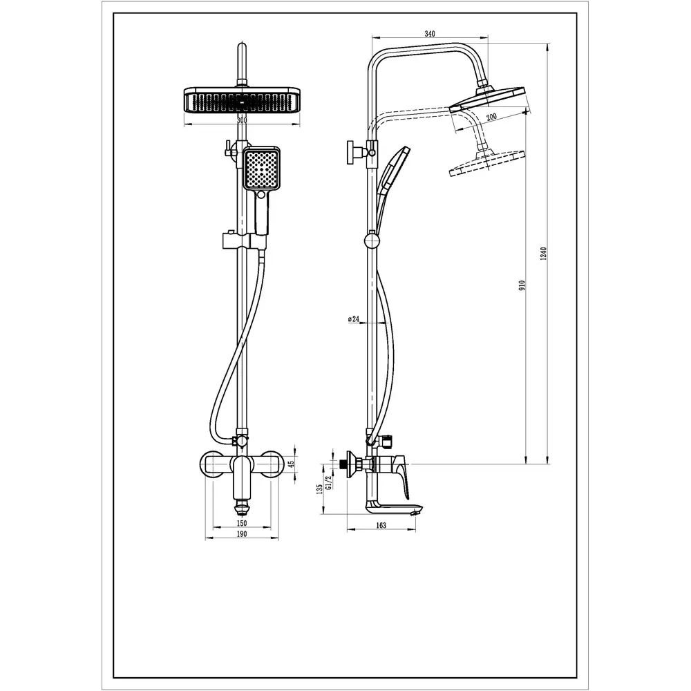 Душевая система Altini Shine с верхним душем и смесителем 89396460 STLM-1570515 - Вид №5