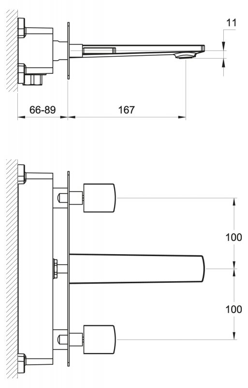 Встраиваемый смеситель для раковины CARIN CAR-BLI-CRM BELBAGNO  - Вид №1