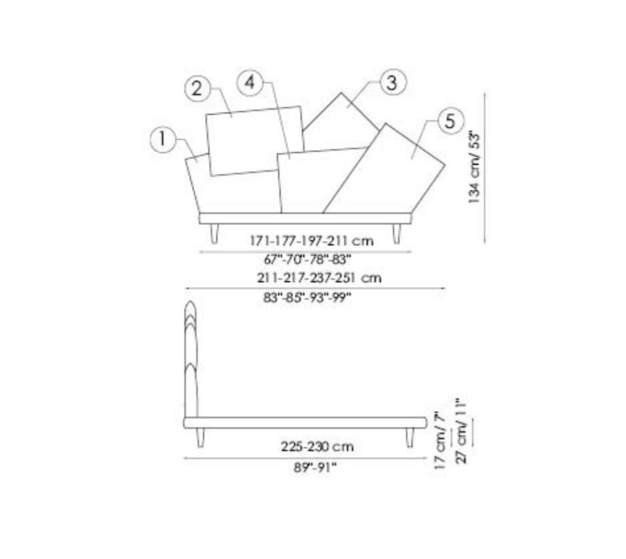 Двуспальная кровать из ткани с мягким изголовьем BONALDO Picabia ARCH-00086295 - Вид №7