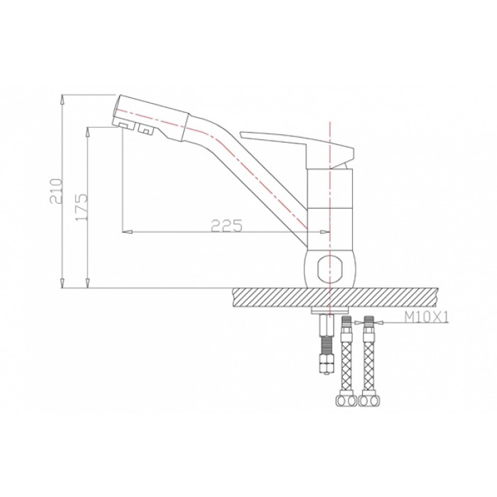 Zorg ZR 400 KF-12 Nickel Смеситель для кухни Zorg 210х225  - Вид №2