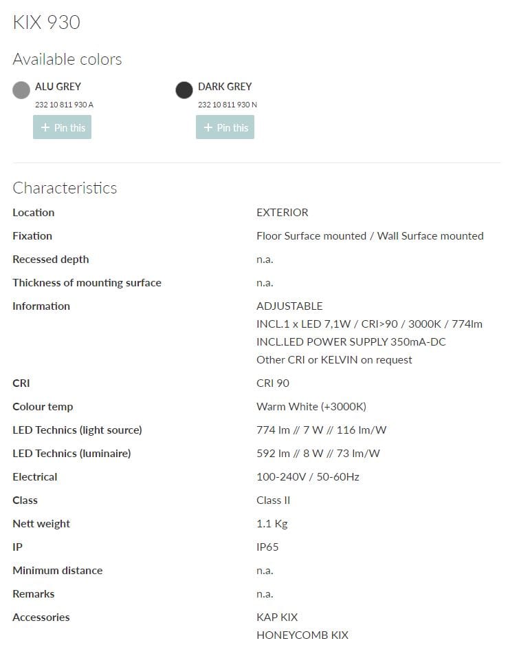 Регулируемый настенный светодиодный наружный прожектор Deltalight Kix ARCH-00072079 - Вид №6
