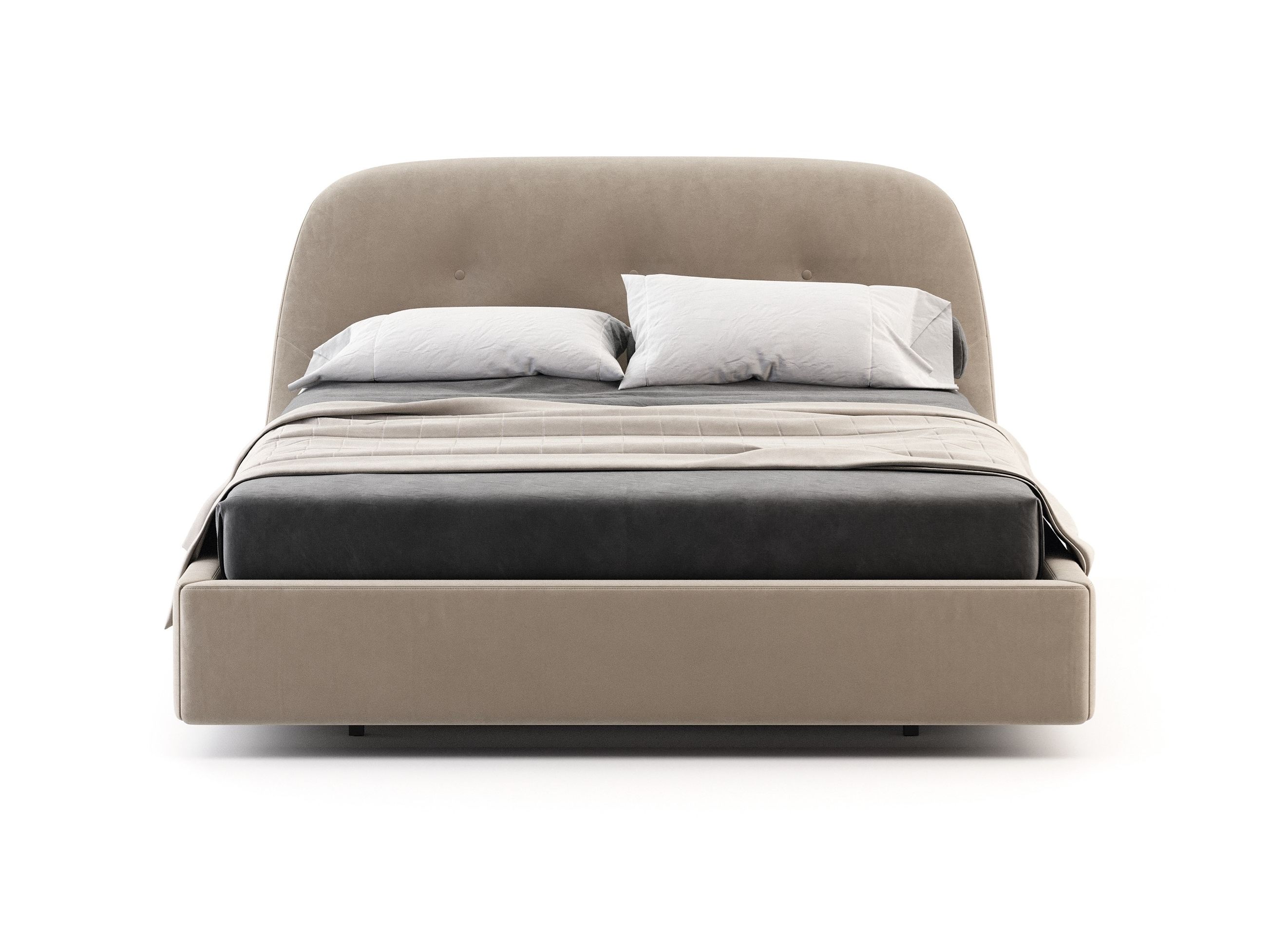 Двуспальная кровать из микрофибры с мягким изголовьем Stylish Club Voilier ARCH-00082588 - Вид №1