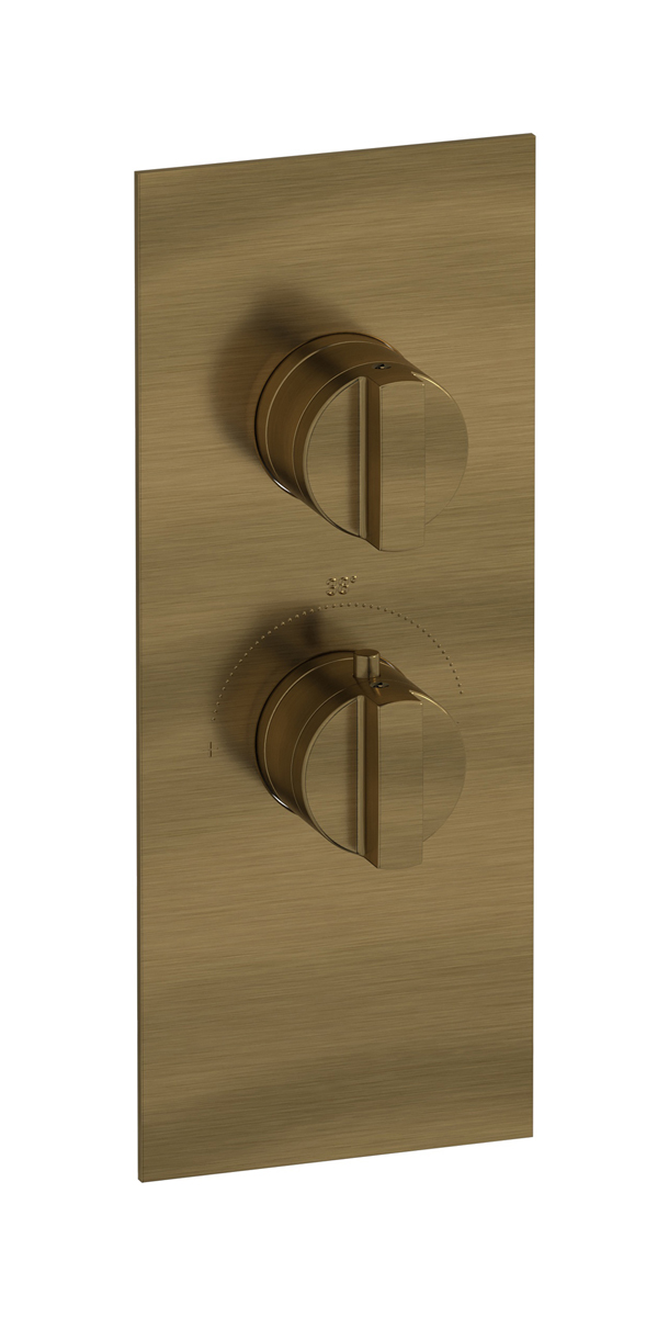 Комплект наружных частей термостата на 1 потребителей - вертикальная прямоугольная панель с ручками Hey Joe WE ARE IB eua111mbnhj Modern Bronze Aqua