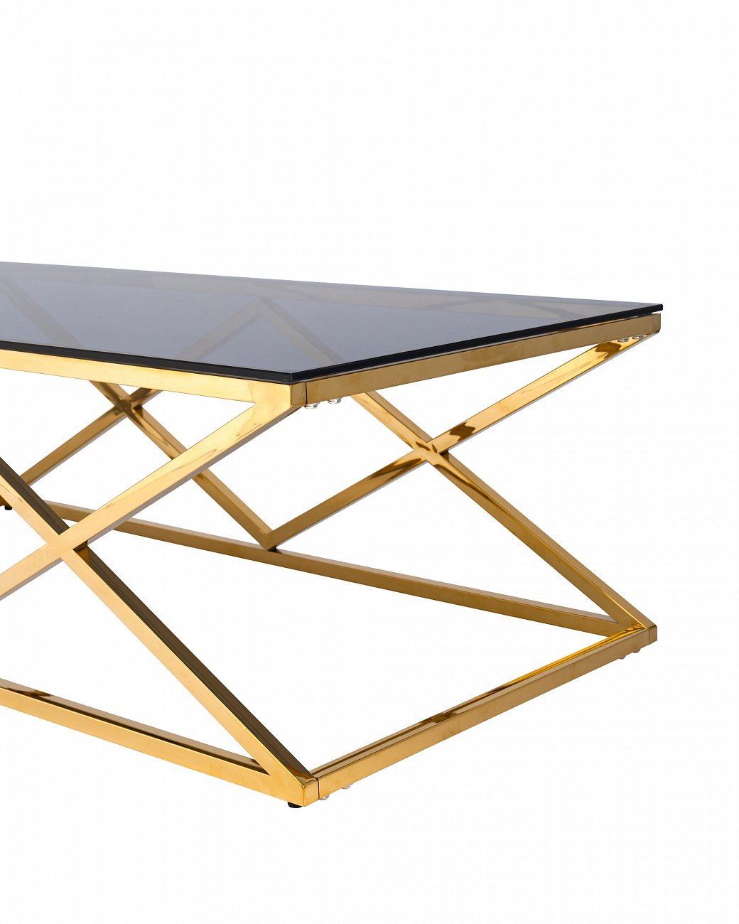 Журнальный столик стеклянный дымчатый с основанием золото 120х60 см "Инсигния" STOOL GROUP  00-3881887 Золото  - Вид №1