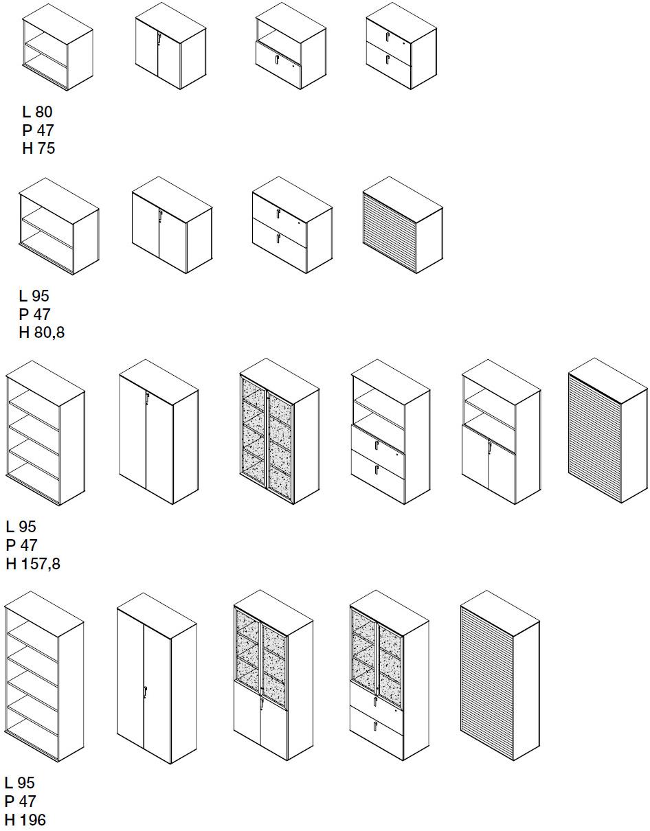 Citterio Низкий офисный шкаф с замком sun-id-1514402 - Вид №3