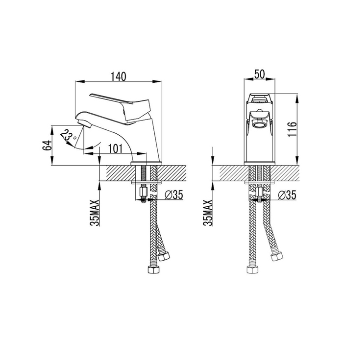 UKOSB00M01 Milardo Ukon Смеситель для умывальника Ukon Россия  - Вид №6