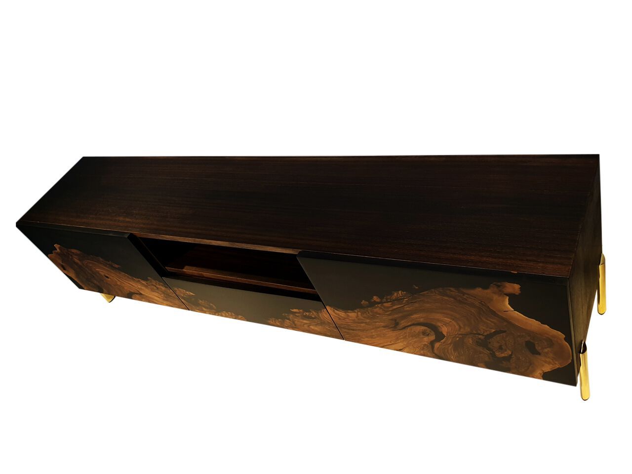 Мебель для телевизора из смолы и орехового дерева Legnor LEG2408783 ARCH-00009491 - Вид №2