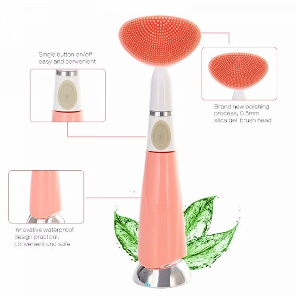 37405 Очищающая силиконовая щетка для лица с вибромассажем Washing Beauty Star  - Вид №4