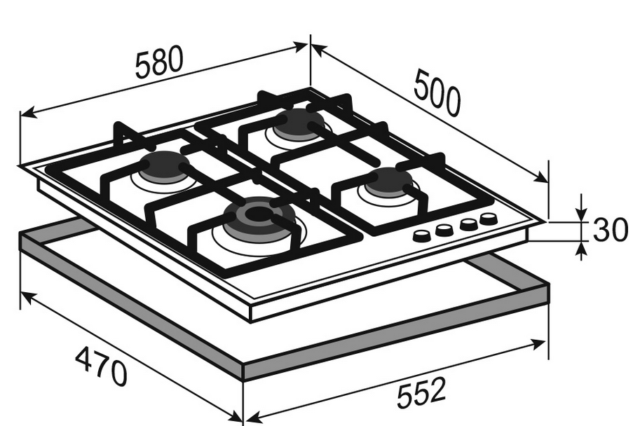 8153251 Газовая варочная поверхность Zigmund & Shtain GN 128.61 B STDN-0088108 - Вид №6