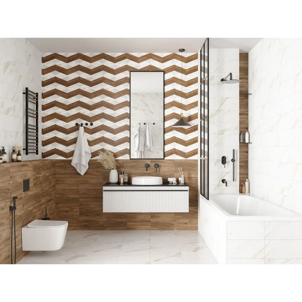 Настенная плитка KREAFORTA Mersey Wooden 20x40 см 1.62 м² матовая цвет бежевый STLM-2182590 - Вид №7