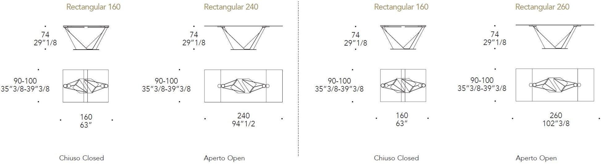Reflex Раздвижной прямоугольный стеклянный стол с металлическим основанием sun-id-1430311 - Вид №6