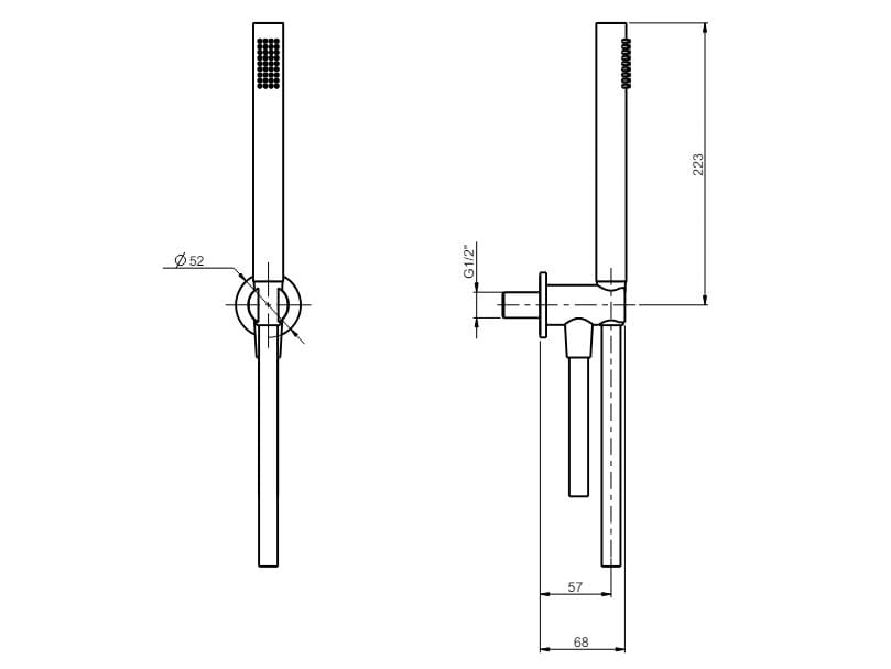 Держатель для душа из нержавеющей стали с водоотводом Rubinetterie Frattini Borgia ARCH-00006830 - Вид №1