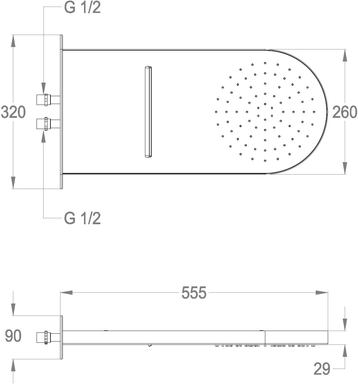 Fir Italia Настенная лейка для душа с водопадом из нержавеющей стали My wellness 1472714 - Вид №1