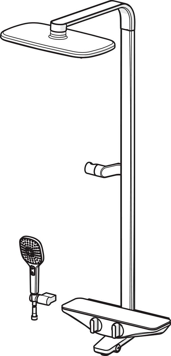 Oras 7591U-15 Смеситель с верхним душем rain shower 7591U-15 Esteta Хром/Серый  - Вид №2