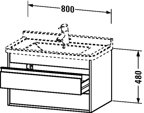 KT664405353 Ketho Тумбочка подвесная Каштан темный, декор Duravit - Вид №1