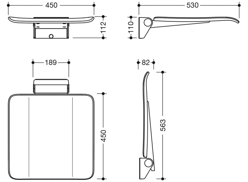 900.51.40160 Мобильное складное сиденье HEWI System 900 - Вид №5