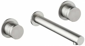 MINA Смеситель для умывальника настенный из нержавеющей стали на 3 отверстия Giotto 7289