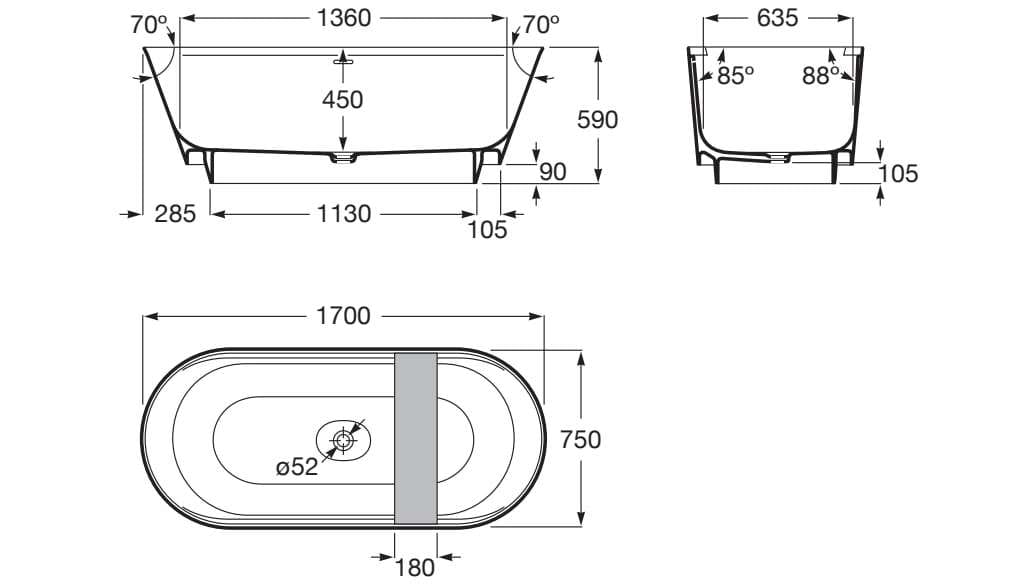Овальная ванна в центре комнаты в Stonex® Roca Tura ARCH-00058759 - Вид №26